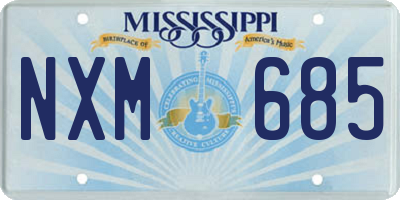 MS license plate NXM685