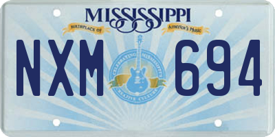 MS license plate NXM694