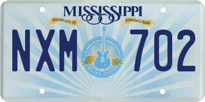 MS license plate NXM702