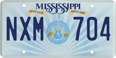 MS license plate NXM704