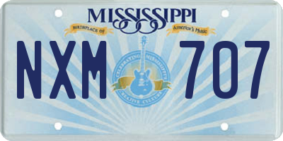 MS license plate NXM707