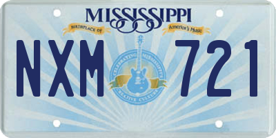 MS license plate NXM721