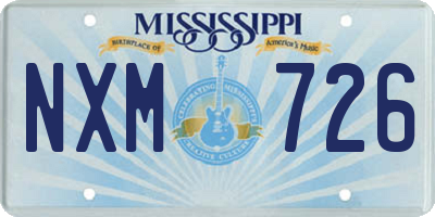 MS license plate NXM726