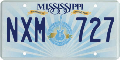 MS license plate NXM727