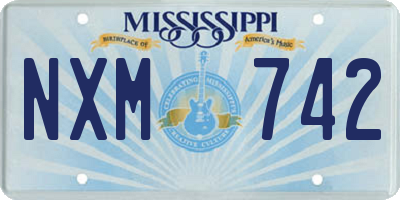 MS license plate NXM742
