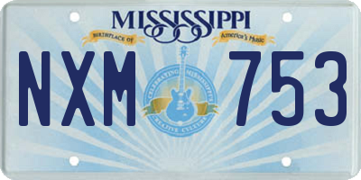 MS license plate NXM753