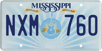 MS license plate NXM760