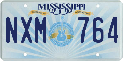 MS license plate NXM764