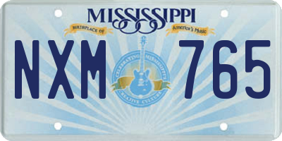 MS license plate NXM765