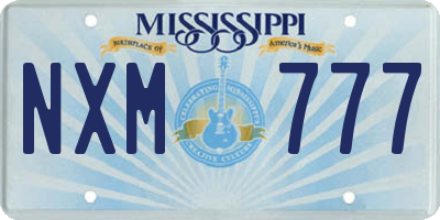 MS license plate NXM777