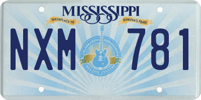 MS license plate NXM781