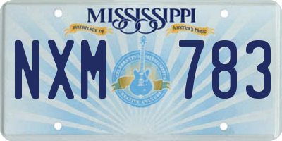 MS license plate NXM783