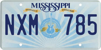 MS license plate NXM785