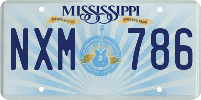 MS license plate NXM786