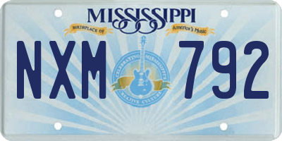 MS license plate NXM792