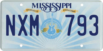 MS license plate NXM793