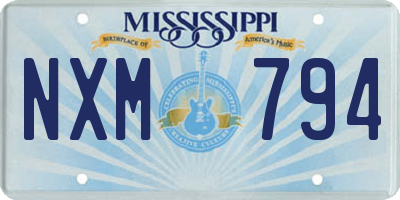 MS license plate NXM794