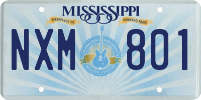 MS license plate NXM801