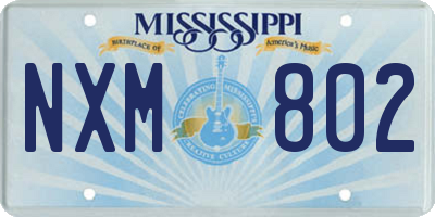 MS license plate NXM802