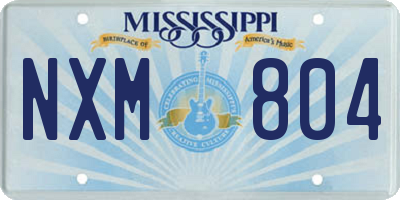 MS license plate NXM804