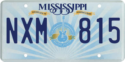MS license plate NXM815