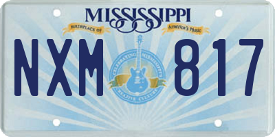 MS license plate NXM817