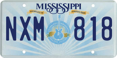 MS license plate NXM818