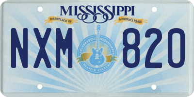 MS license plate NXM820
