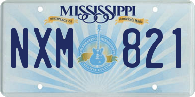 MS license plate NXM821