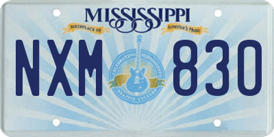 MS license plate NXM830