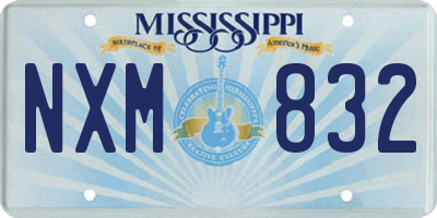 MS license plate NXM832