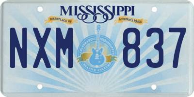 MS license plate NXM837