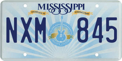 MS license plate NXM845