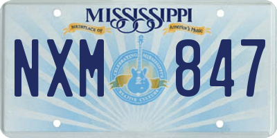 MS license plate NXM847