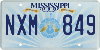 MS license plate NXM849