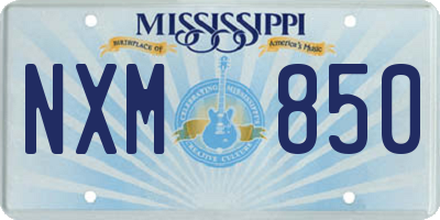 MS license plate NXM850