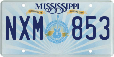 MS license plate NXM853