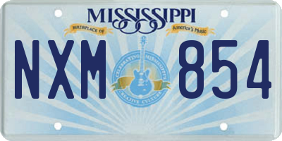 MS license plate NXM854