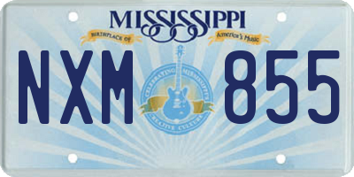 MS license plate NXM855