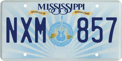 MS license plate NXM857