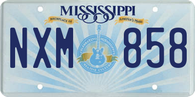 MS license plate NXM858