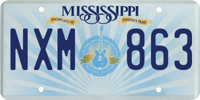MS license plate NXM863