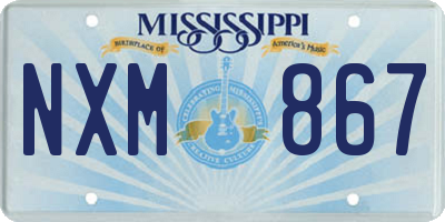 MS license plate NXM867