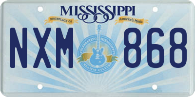 MS license plate NXM868