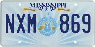 MS license plate NXM869