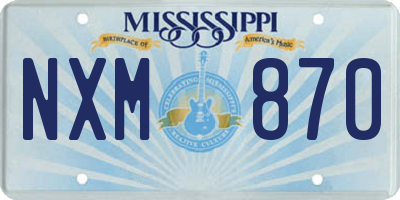 MS license plate NXM870