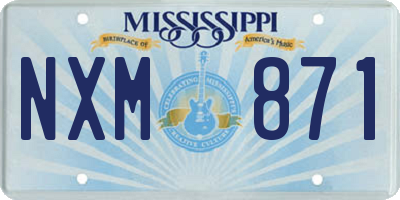 MS license plate NXM871