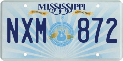MS license plate NXM872