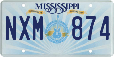 MS license plate NXM874