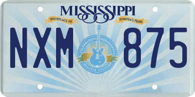 MS license plate NXM875